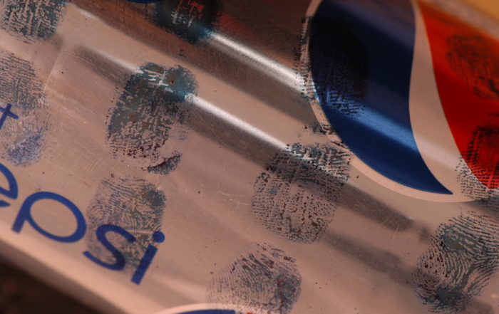 Bloody fingerprint impressions developed on evidence, amido black, crime scene investigation